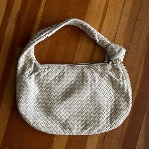 Lambskin Woven Leather Hobo Bag